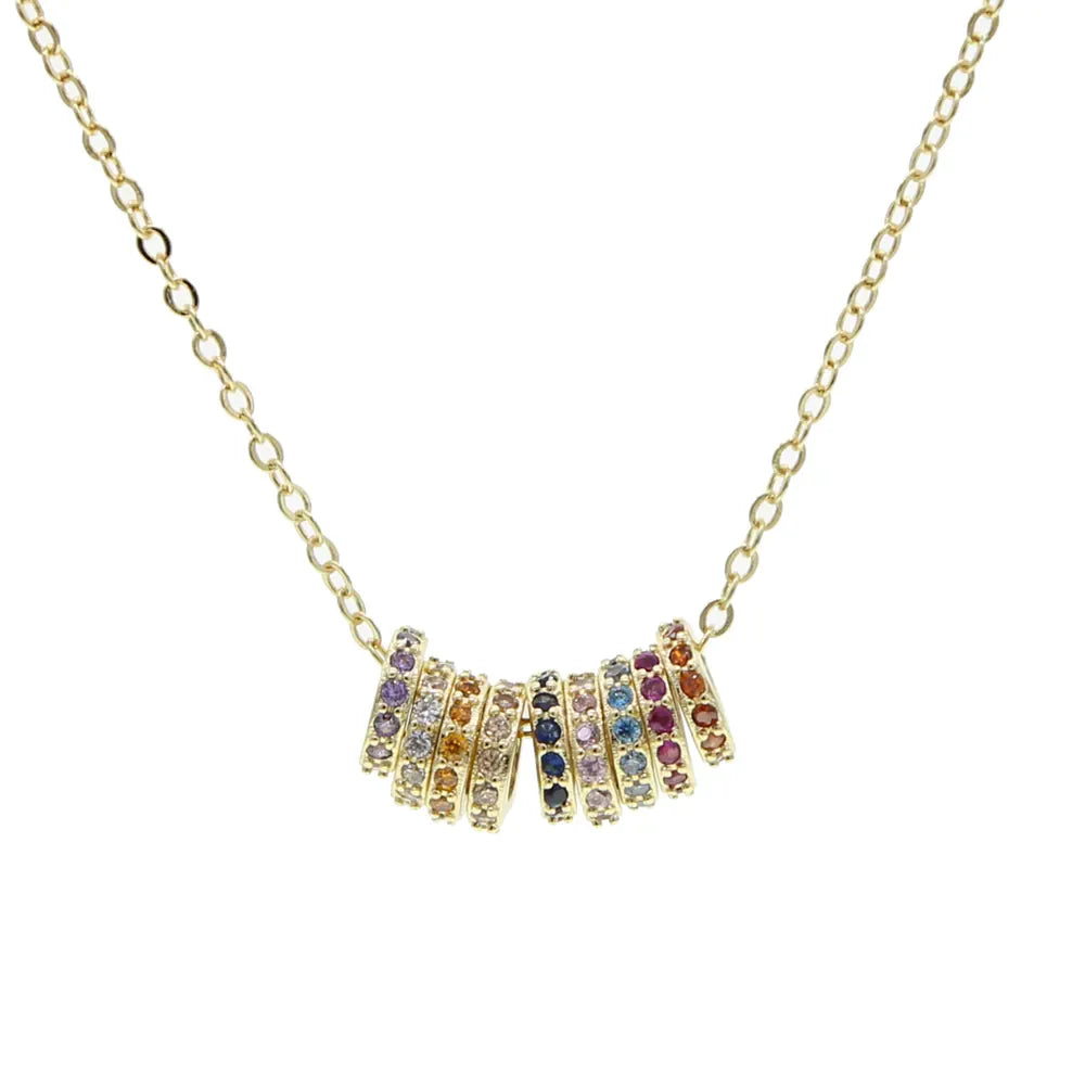 Ginevra™ - Goudkleurige Ketting met Regenboog Ringen