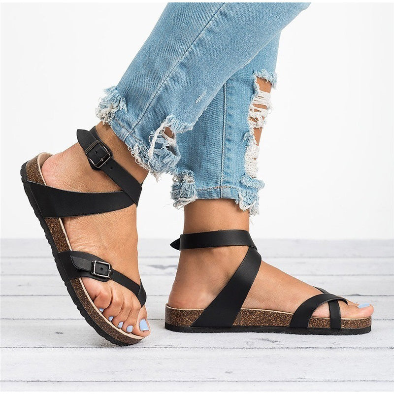 Berey - Donkerbruine Leren Sandalen met Riempjes voor een Moeiteloze Stijl