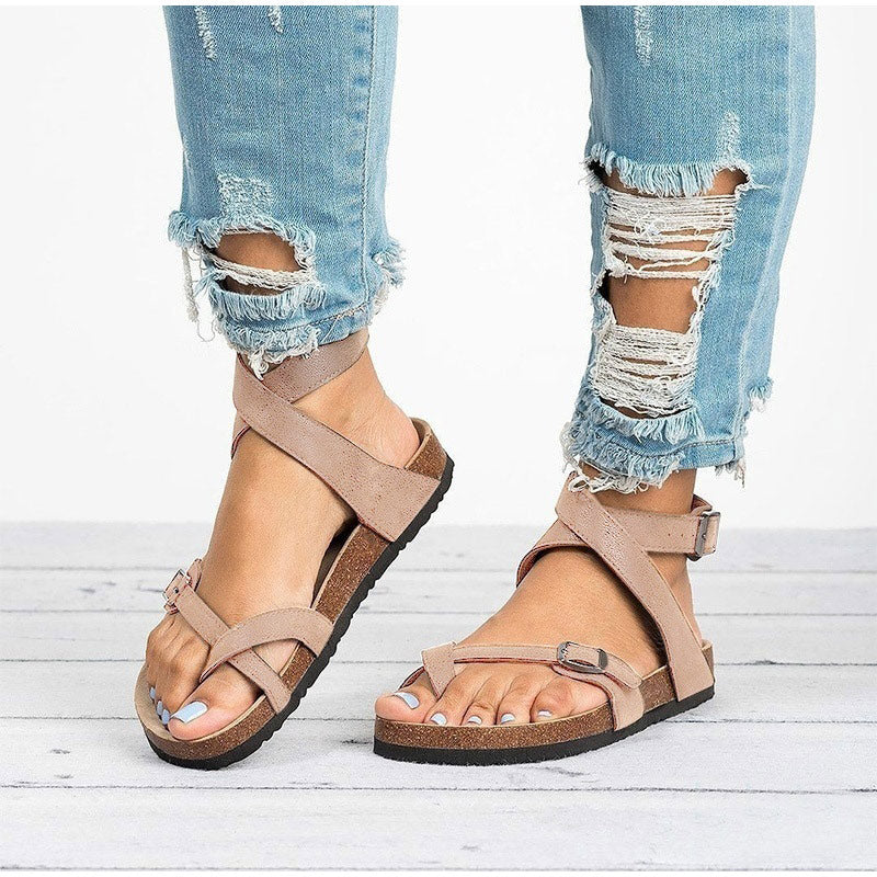 Berey - Donkerbruine Leren Sandalen met Riempjes voor een Moeiteloze Stijl