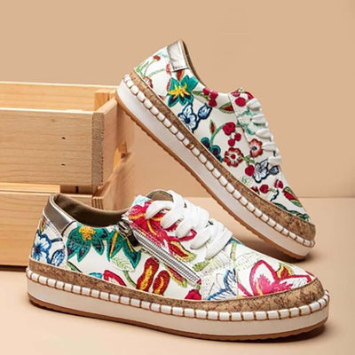 Ginevra™ - Sneakers met Bloemprint en Veters