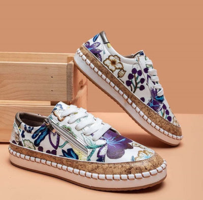 Ginevra™ - Sneakers met Bloemprint en Veters