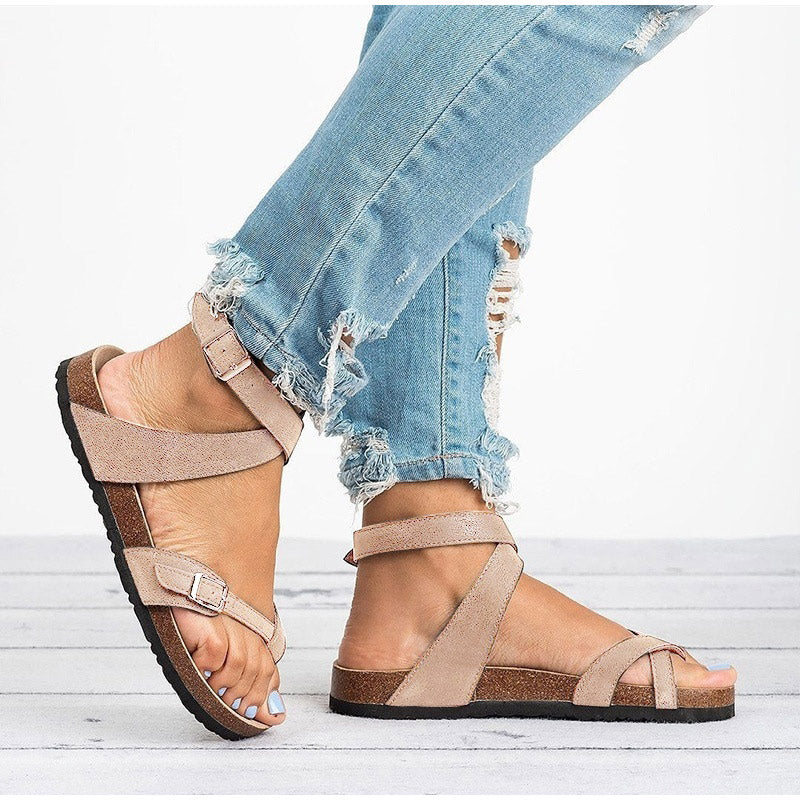 Berey - Donkerbruine Leren Sandalen met Riempjes voor een Moeiteloze Stijl