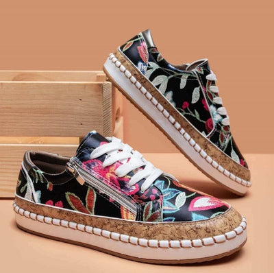 Ginevra™ - Sneakers met Bloemprint en Veters