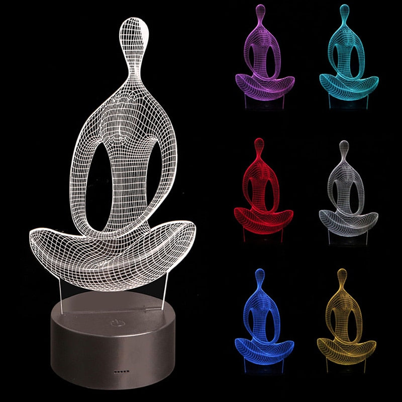 Yoga Meditation 3D LED Lamp