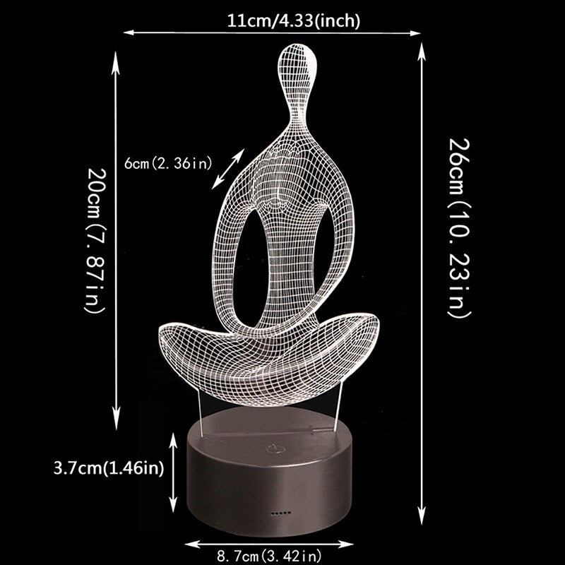 Yoga Meditation 3D LED Lamp