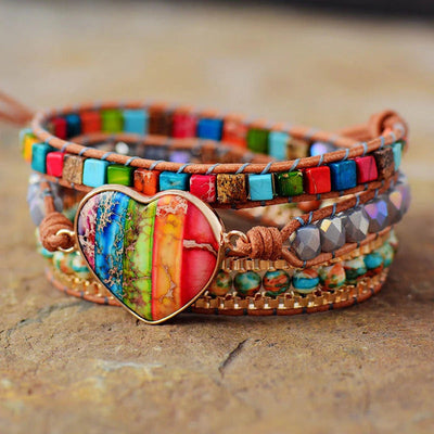 Hartvormige Bohemien Kleurrijke Armband