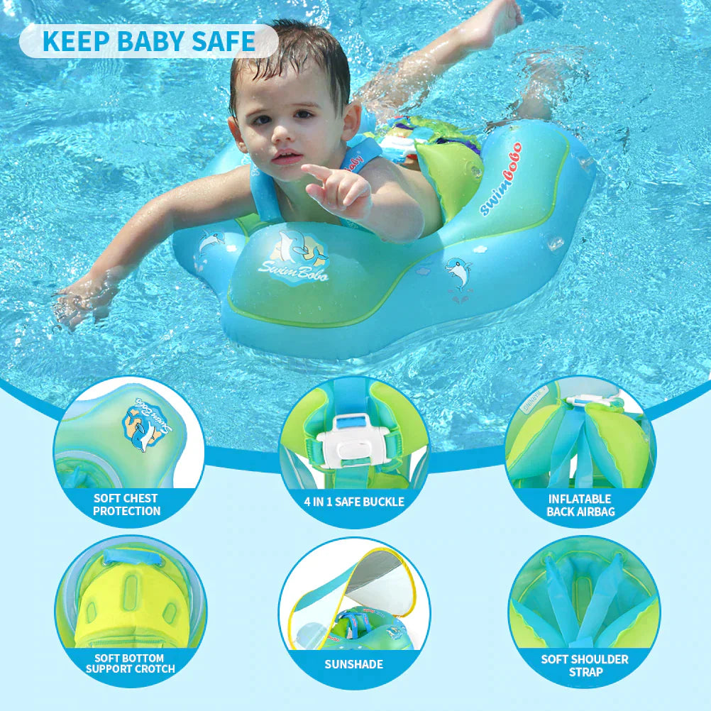 50% KORTING | ToddlerSwimmer™ - Opblaasbare babyzwemring met zonneklep [Laatste dag korting]