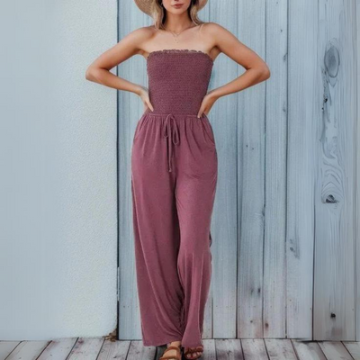 Gemma - Nieuwe Strapless Jumpsuit met Elastische Taille