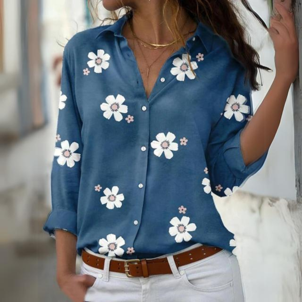 Inès - Elegante Dames Bloemen Blouse