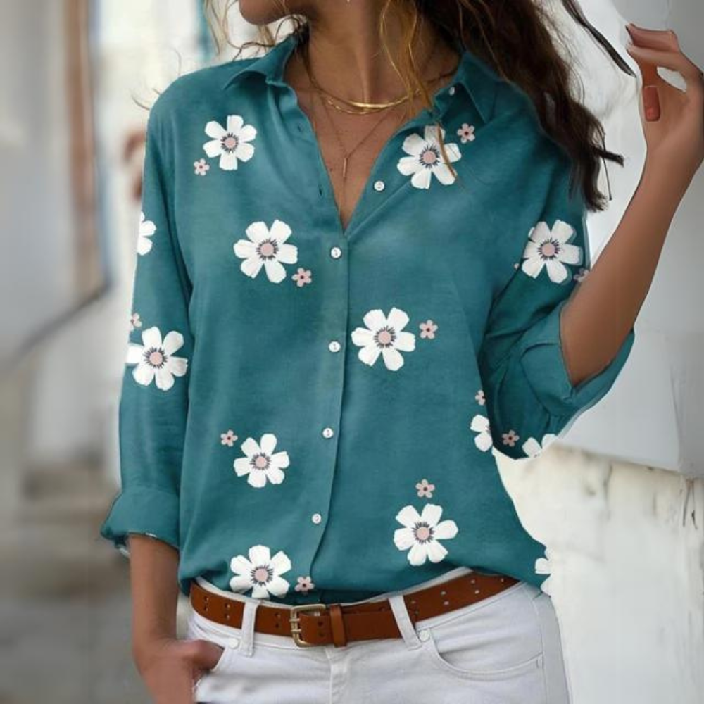 Inès - Elegante Dames Bloemen Blouse