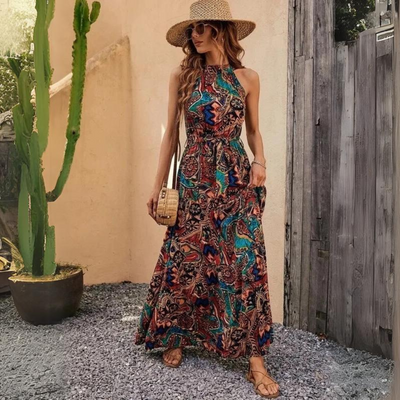 Laurian - Elegante Boho Stijl Halterjurk