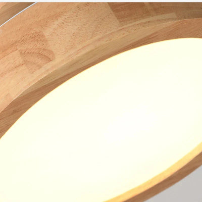 NordicGlo - Ronde Scandinavische Massief Houten Plafondlamp