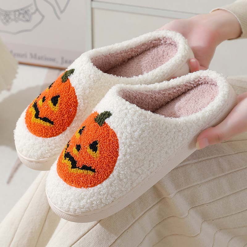 Halloween Pluche Pompoenpantoffels