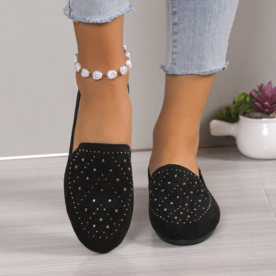 Platte Schoenen Versierd Met Strass-Steentjes