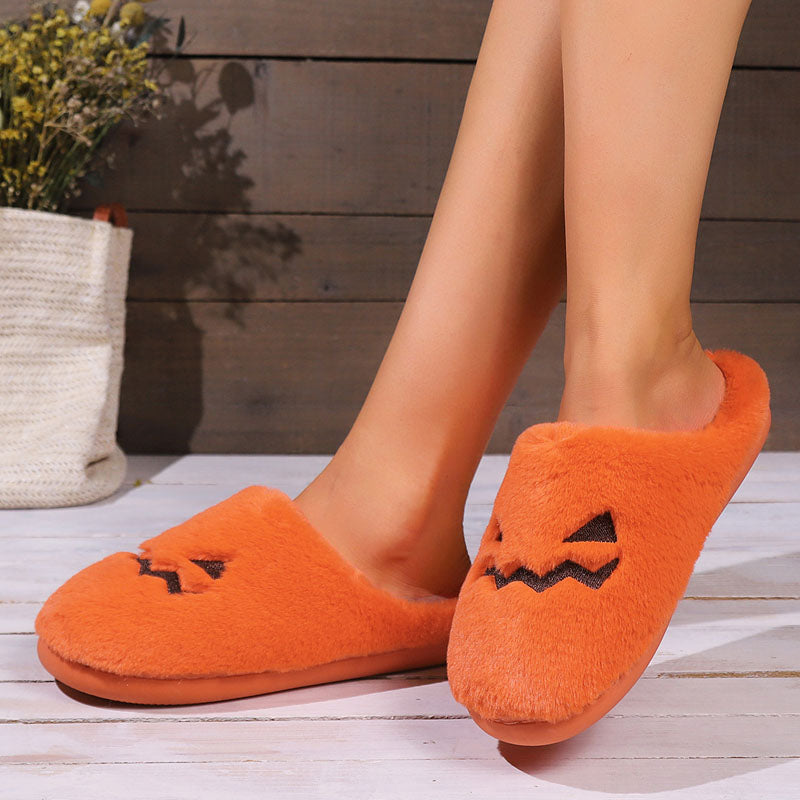 Halloween-Pompoen Pluche Pantoffels