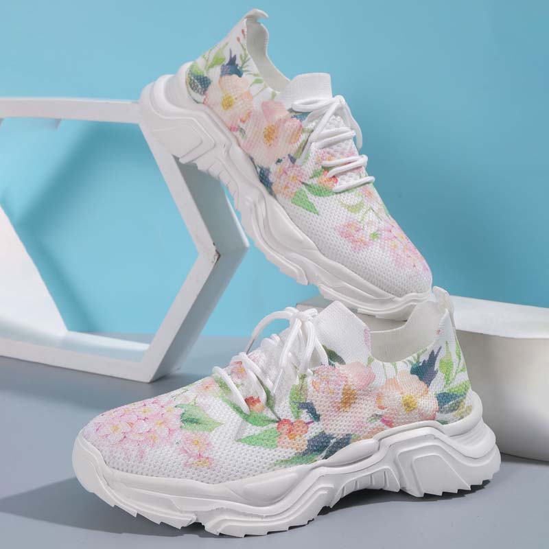 Casual Sneakers Met Bloemenprint