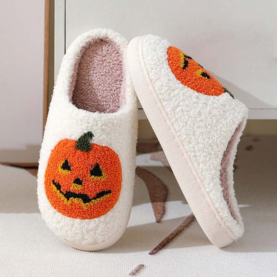 Halloween Pluche Pompoenpantoffels