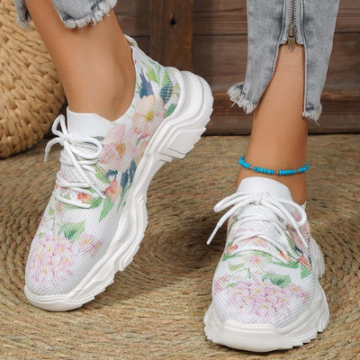 Casual Sneakers Met Bloemenprint