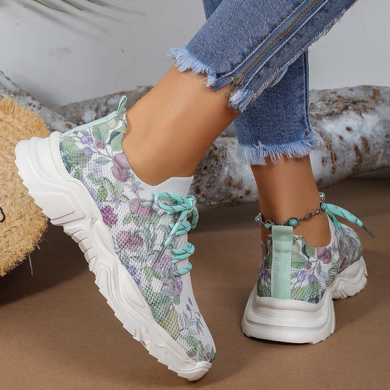 Casual Sneakers Met Bloemenprint