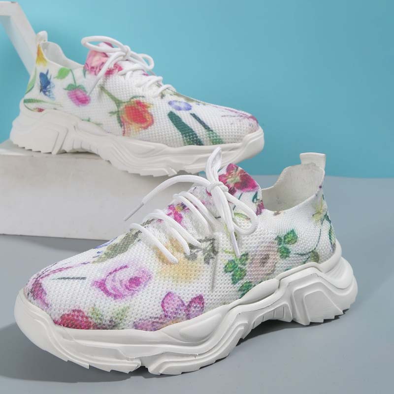 Casual Sneakers Met Bloemenprint