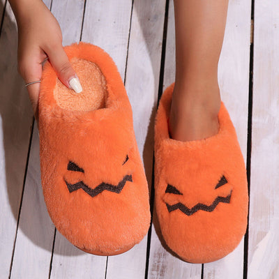 Halloween-Pompoen Pluche Pantoffels