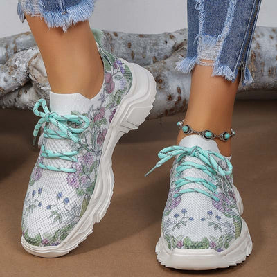 Casual Sneakers Met Bloemenprint