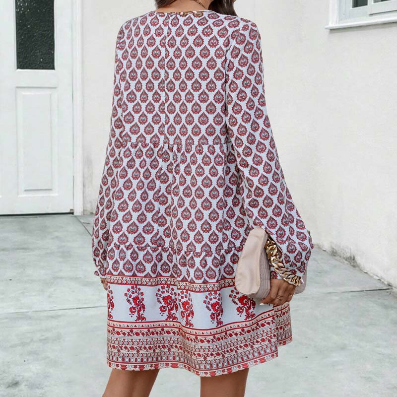 Vintage Jurk Met Bohemienprint