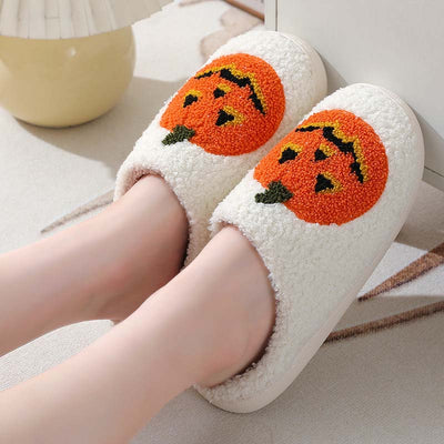 Halloween Pluche Pompoenpantoffels