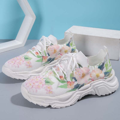 Casual Sneakers Met Bloemenprint