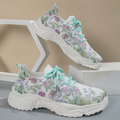 Casual Sneakers Met Bloemenprint