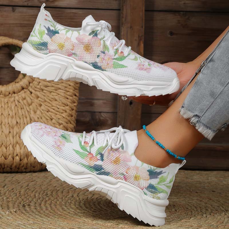 Casual Sneakers Met Bloemenprint