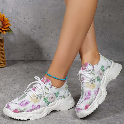 Casual Sneakers Met Bloemenprint