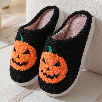 Halloween Pluche Pompoenpantoffels