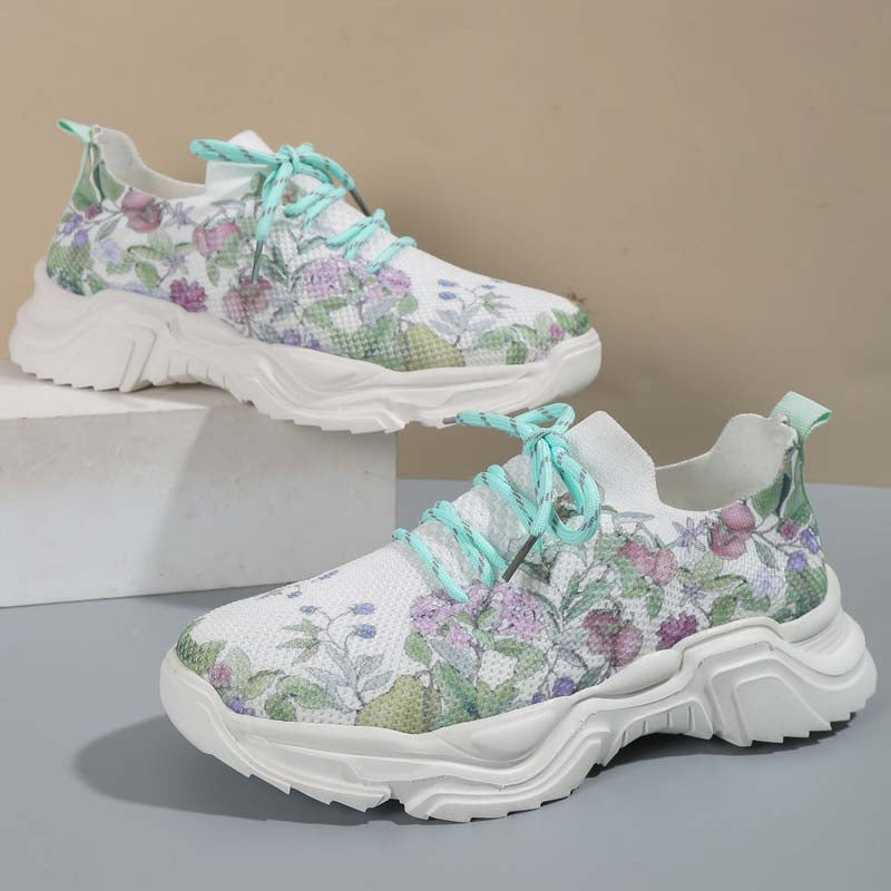 Casual Sneakers Met Bloemenprint