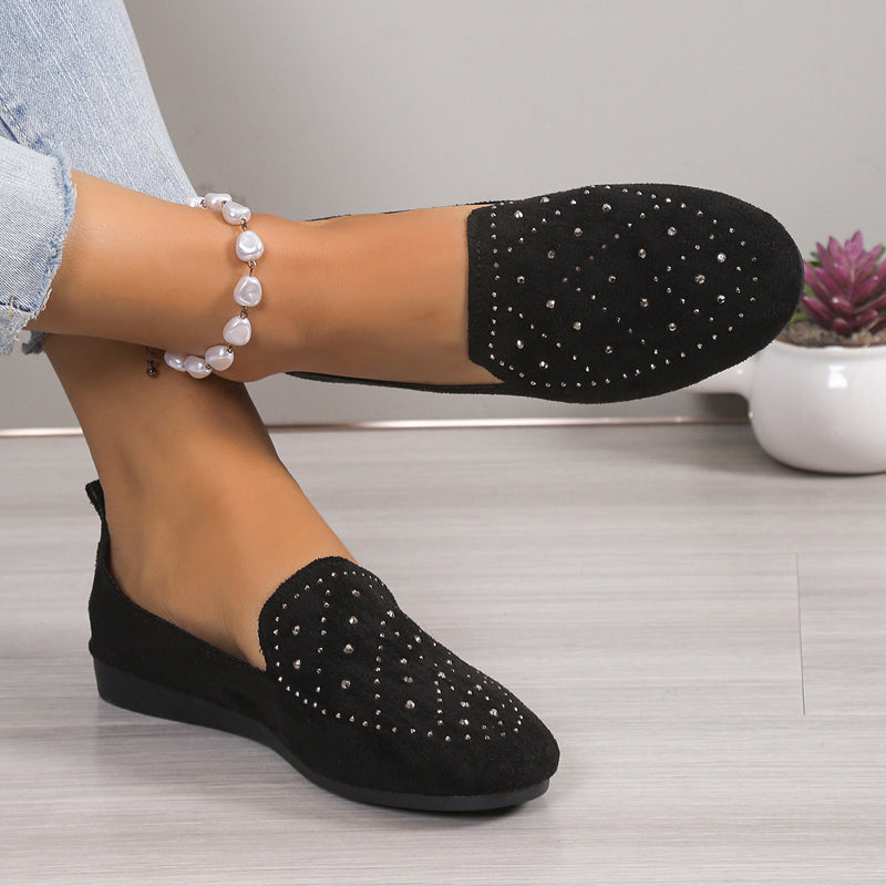 Platte Schoenen Versierd Met Strass-Steentjes