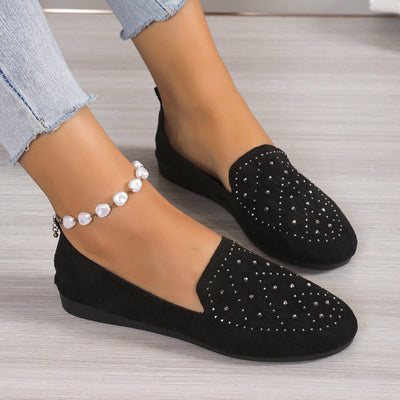 Platte Schoenen Versierd Met Strass-Steentjes