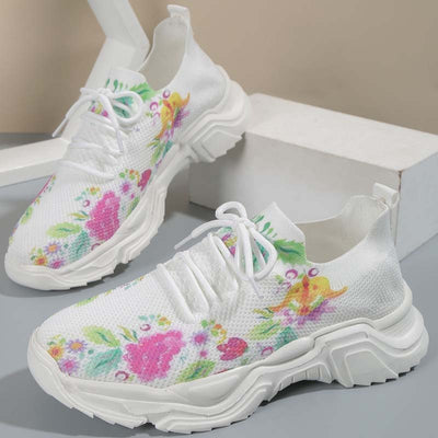 Casual Sneakers Met Bloemenprint