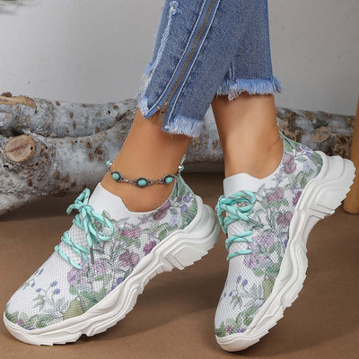 Casual Sneakers Met Bloemenprint