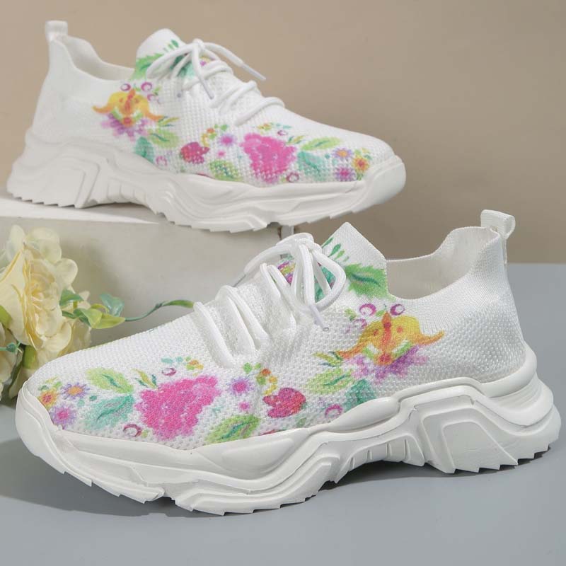 Casual Sneakers Met Bloemenprint