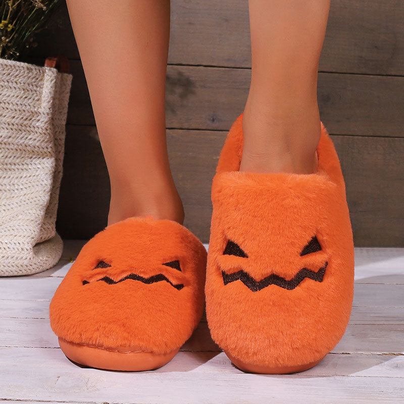 Halloween-Pompoen Pluche Pantoffels