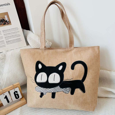 Canvas Tas Met Cartoonkat