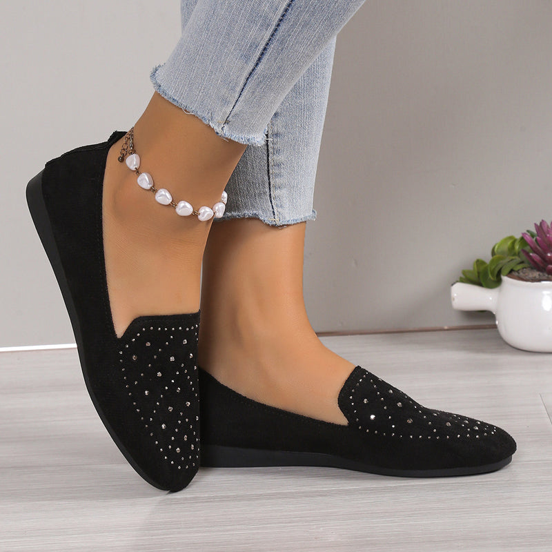 Platte Schoenen Versierd Met Strass-Steentjes