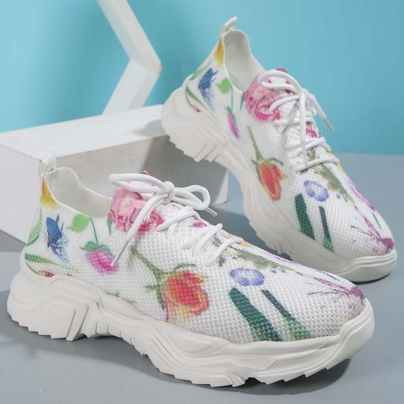 Casual Sneakers Met Bloemenprint