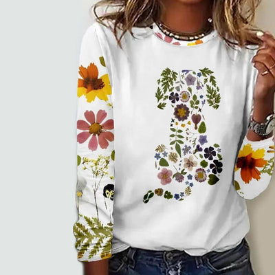 Creatief T-Shirt Met Bloemenprint