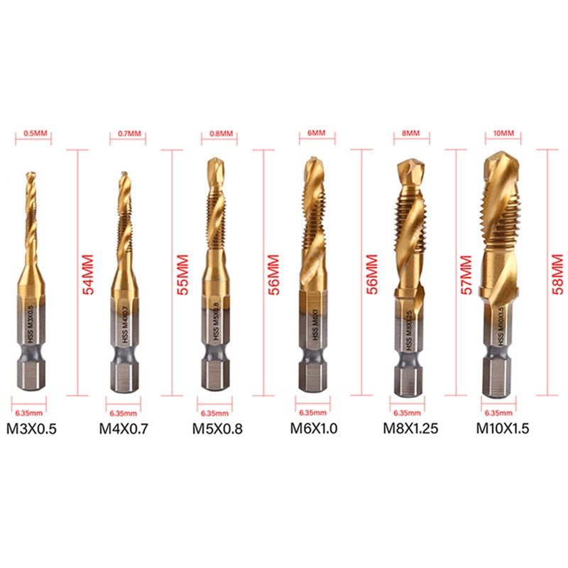 Powerdrill set - Schroefdraadtap bits