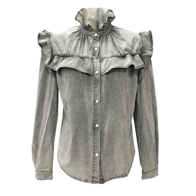 Sofia&Aurora™ - Denim Blouse met Ruffles