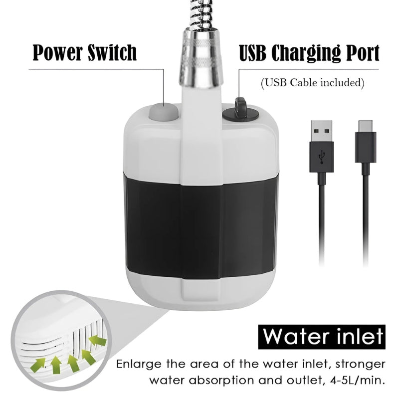 50% KORTING | OutdoorShower™ - Draagbare camping douche set met USB oplaadstation [Laatste dag korting]