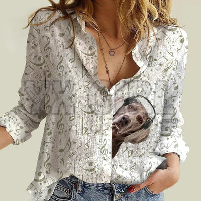 Camilla™ - Blouse met Funny Dog Print