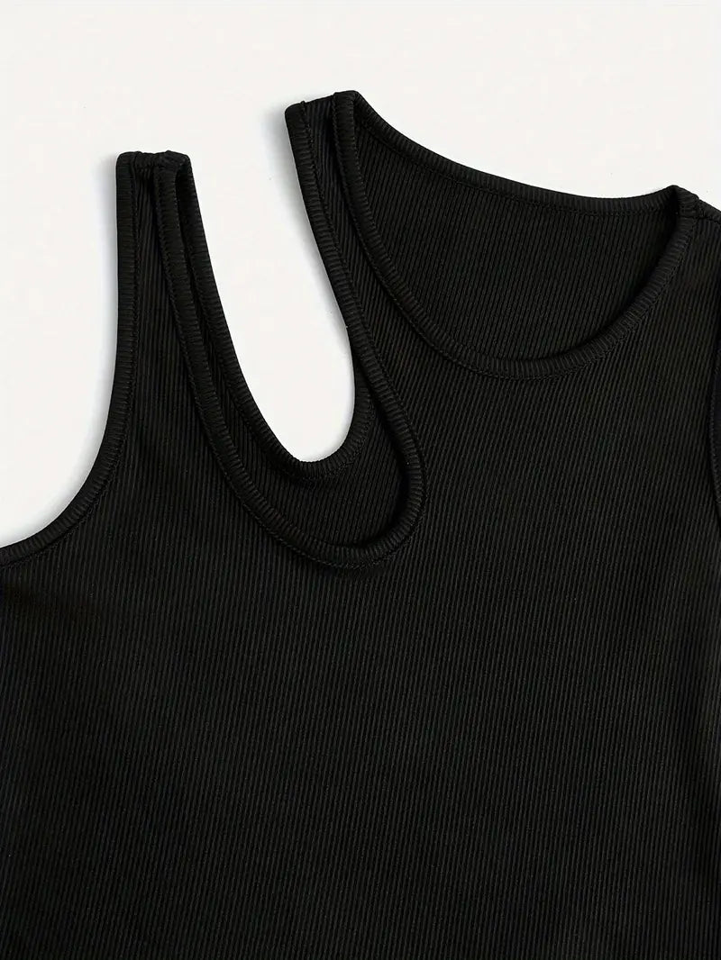 Basic Asymmetrical Crop Tank Top