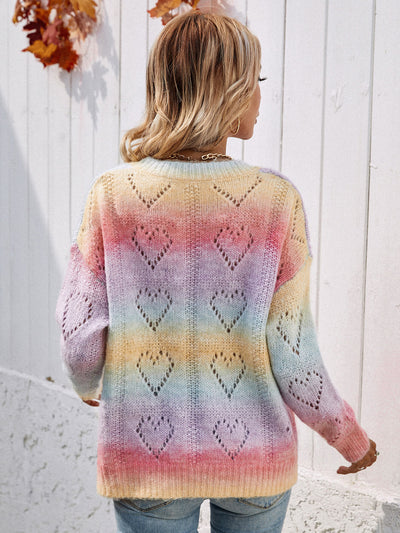 Camilla™ - Tie-Dye  Pullover met Hartjes Patroon